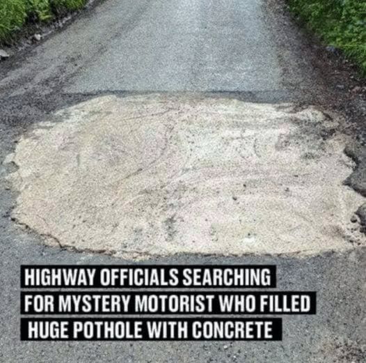 Driver Fills Pothole in Cornwall, Frustrating the Road Repair Company