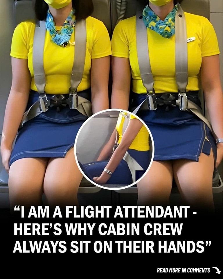 Flight Attendant Reveals Surprising Reason Why Cabin Crew Sits On Their Hands During Take Off and Landing