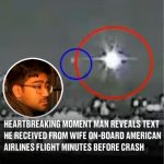 Heartbreaking moment man reveals text he received from wife on-board American Airlines flight minutes before crash